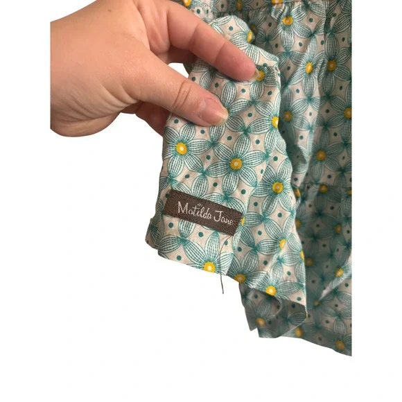 Matilda Jane Womens Yellow Striped Floral Tiered Tunic Top Sleeveless Medium NWT - Picture 3 of 4